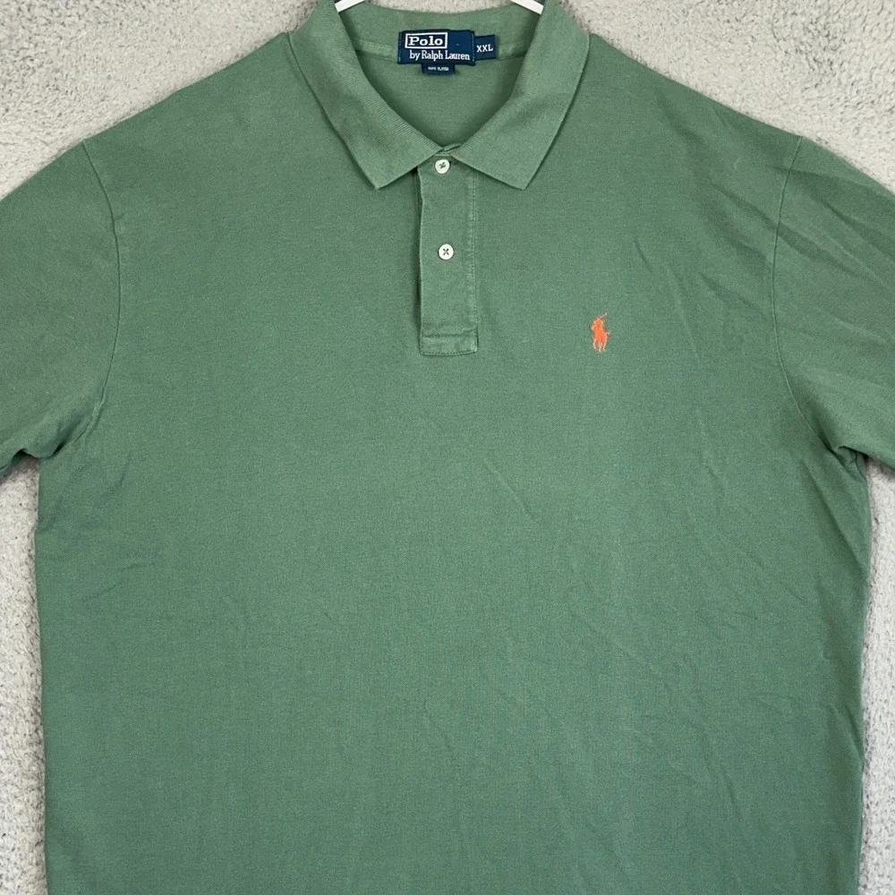 Polo Ralph Lauren Polo Shirt Mens 2XL Green Casual Rugby Short Sleeve Pony Logo